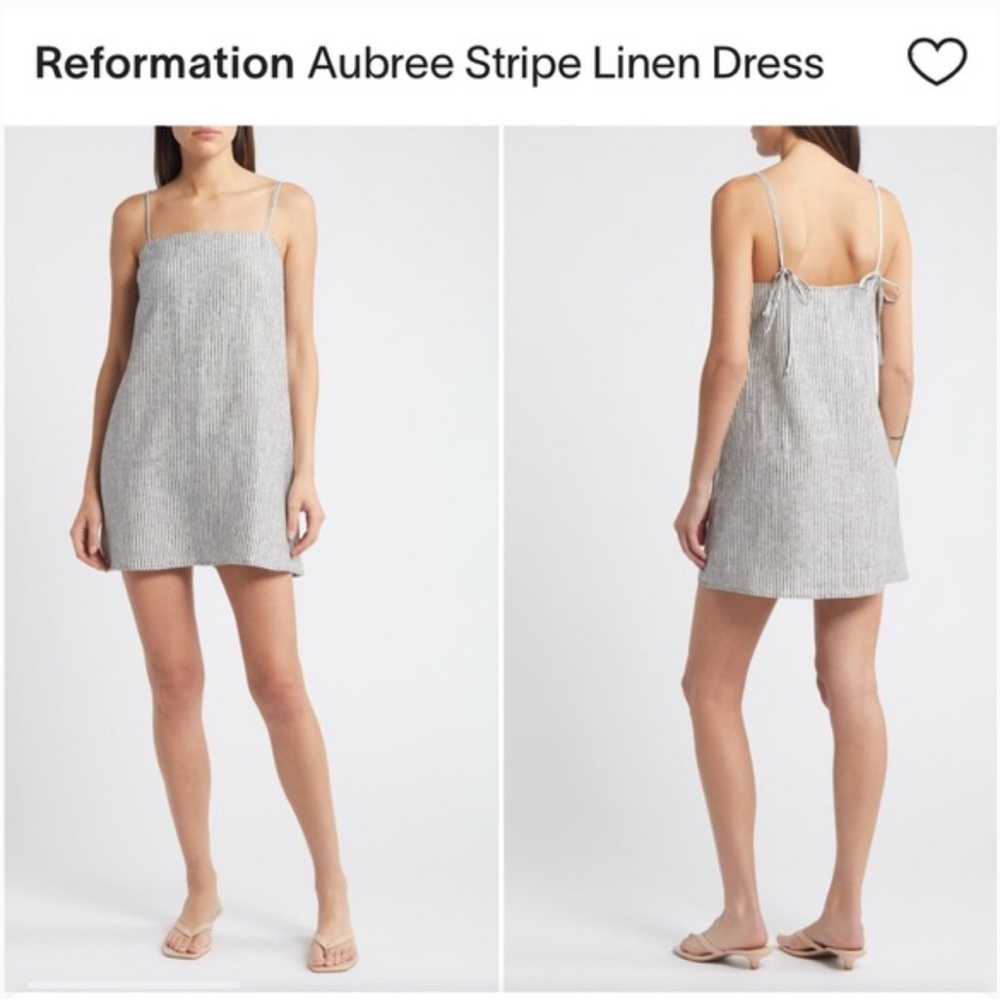Reformation Gray Linen Mini Dress